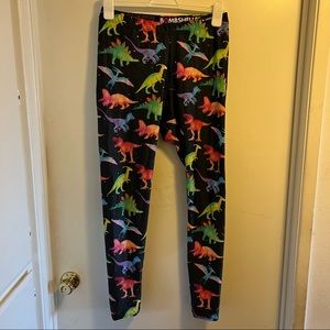 Bombsheller leggings Galactic Dinos print by Jen Bartel.